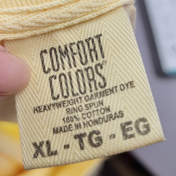 "Sweet Lemon Time* Comfort Colors Pastel Yellow Ring Spun Tee Size XL NWOT - Picture 5 of 11